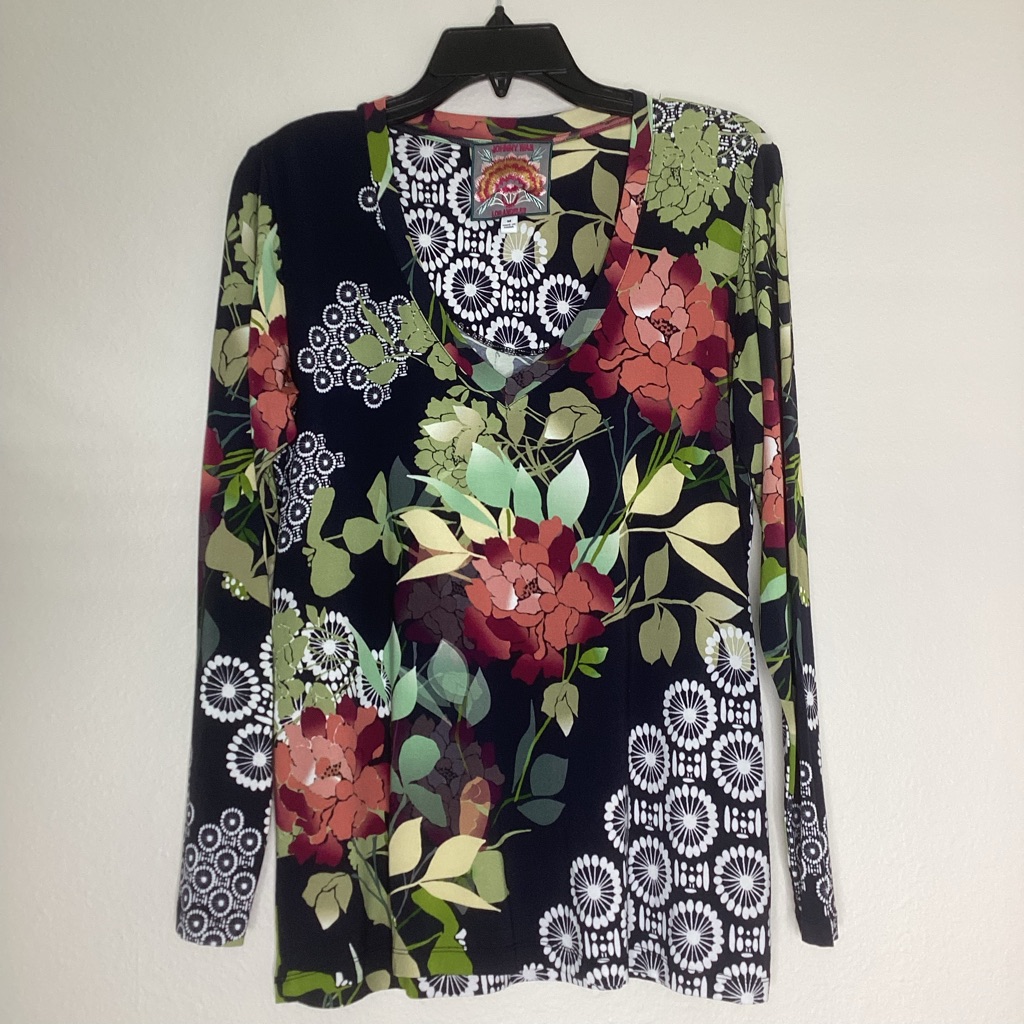 Johnny Was Sierra Favorite Top Black Floral Med